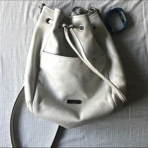 Versatile cream/white coach pouch bag